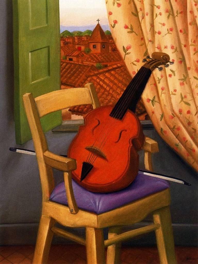 Fernando Botero Violin en una silla